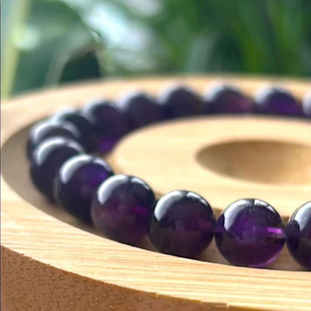 Handmade Amethyst Crystal Beaded Bracelet